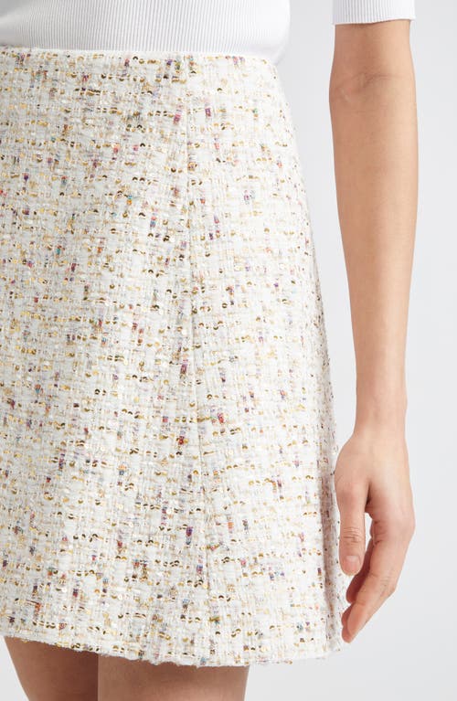 Giambattista Valli Sequin Bouclé A-line Skirt In Ivory/multi