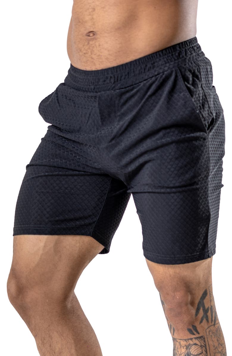 Maceoo Soot Stretch Cotton Shorts, Alternate, color, Black