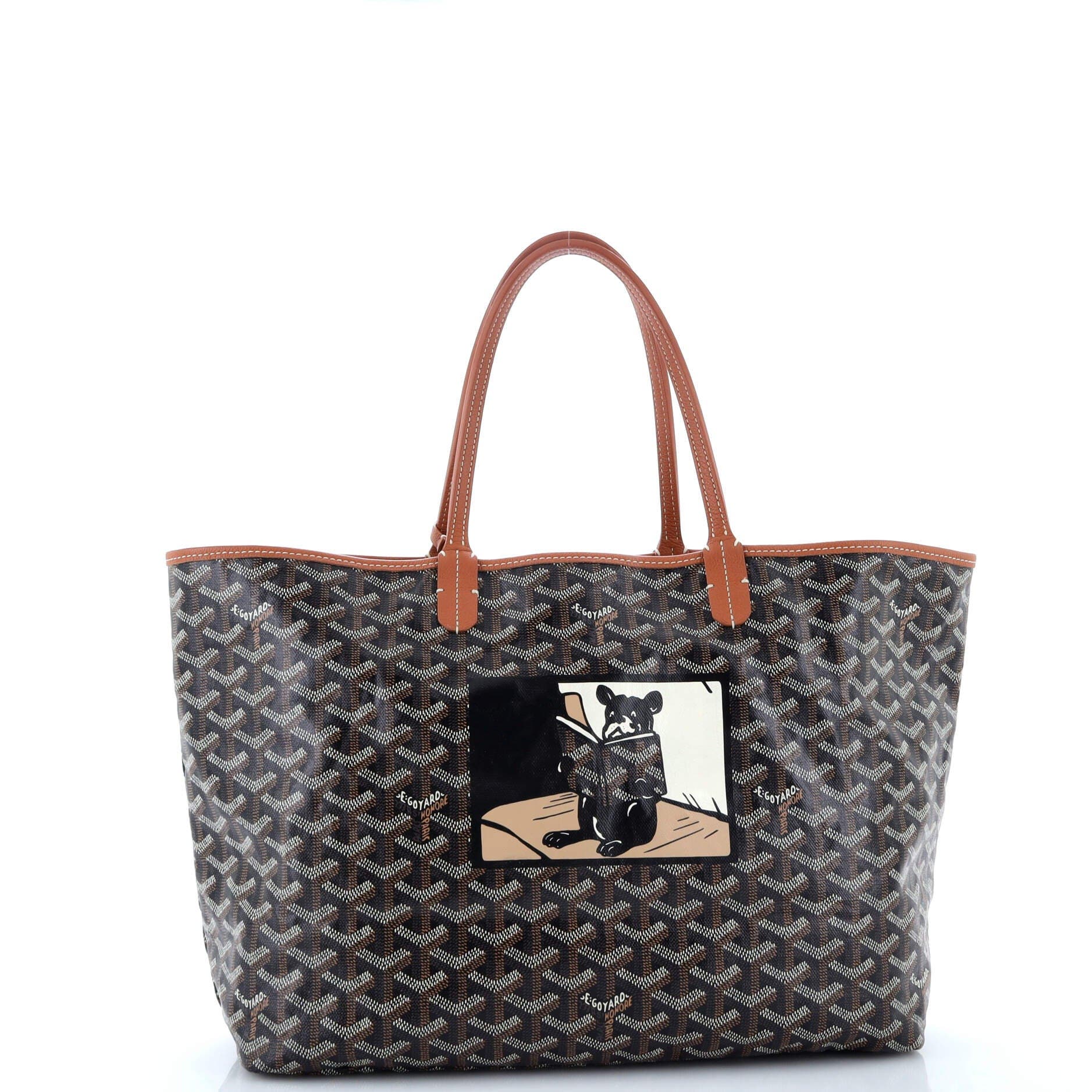 Pre-Owned Goyard Saint Louis Tote Printed Coated Canvas PM, Alternate, color, 