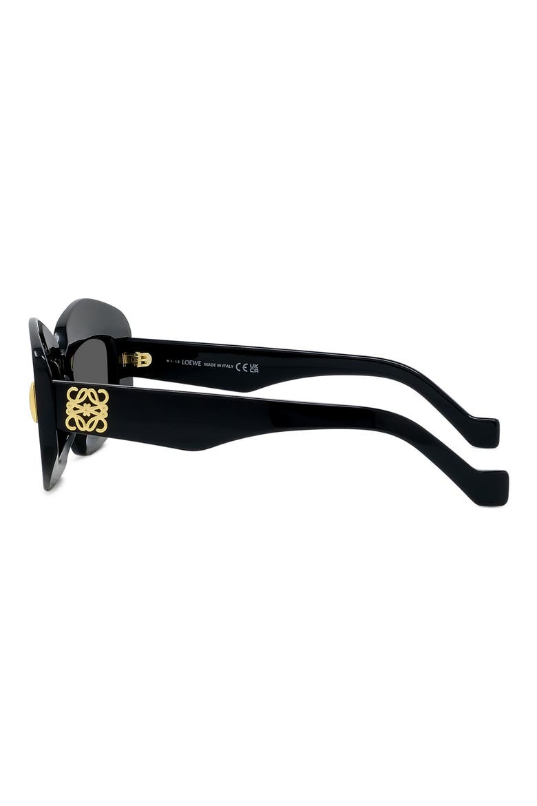Silver Screen 49mm Rectangular Sunglasses, Alternate, color, BLACK