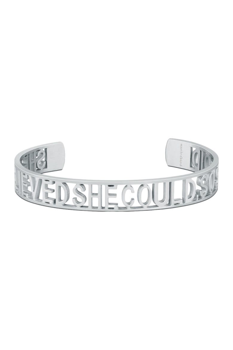 SHE BELIEVED SHE COULD, SO SHE DID - Statement Cuff, Main, color, Silver