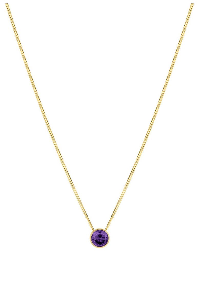 Set & Stones Birthstone Pendant Necklace, Main, color, Gold / February