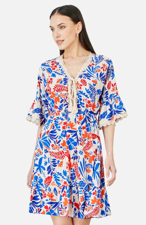 Leaf Print Tunic Dress