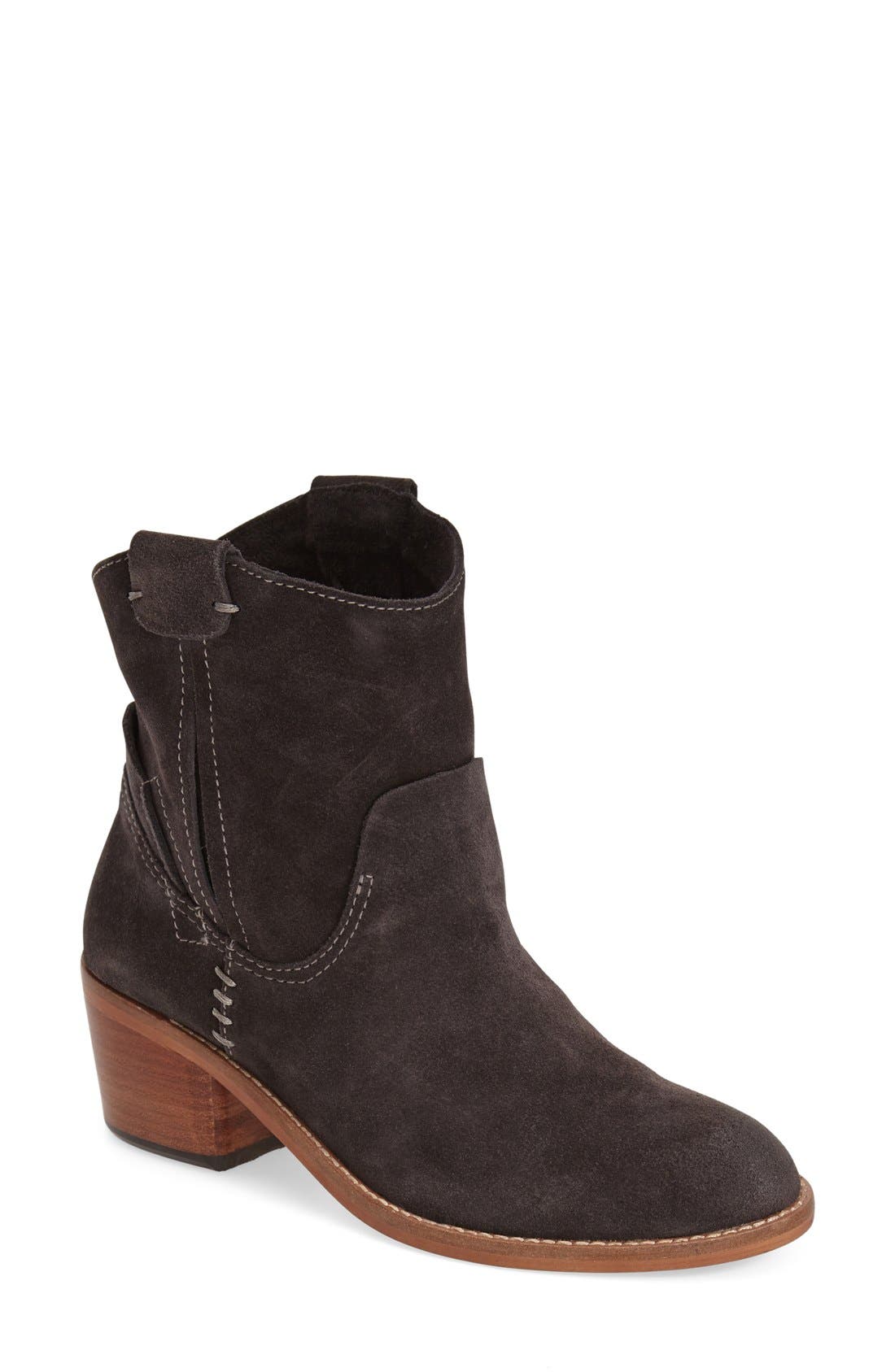 'Grayden' Western Bootie, Main, color, ANTHRACITE SUEDE