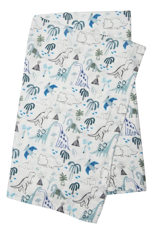 Shop Loulou Lollipop Muslin Swaddle Blanket In Dinosaurs