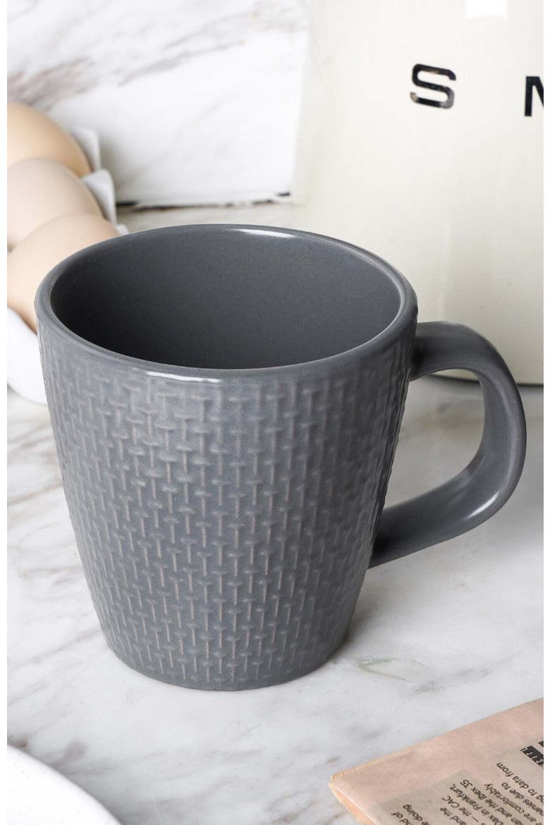 Olivia Stoneware 4-Piece Mug Set, Alternate, color, Gray