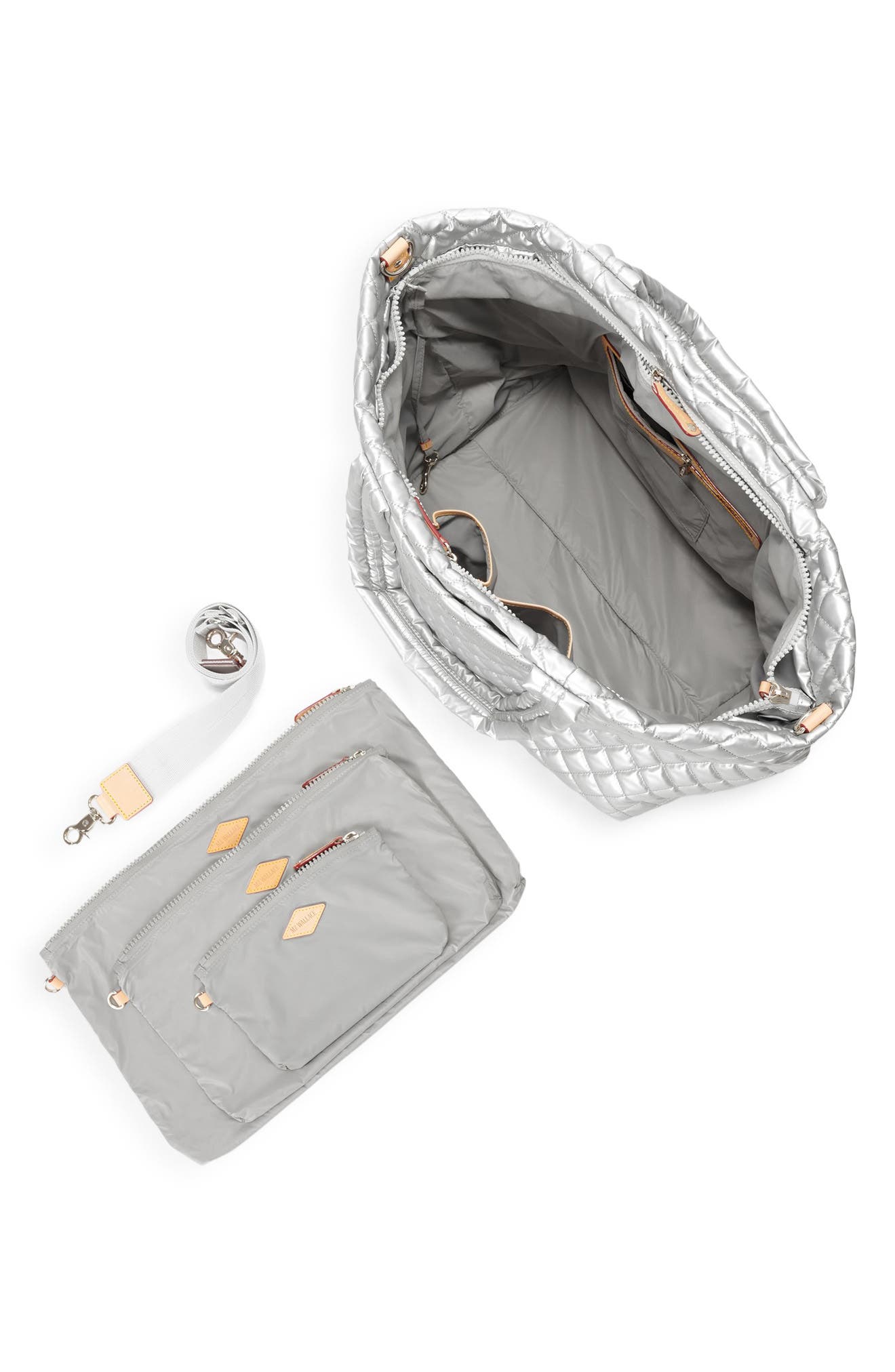 Deluxe Large Metro Tote, Alternate, color, MATTE SILVER