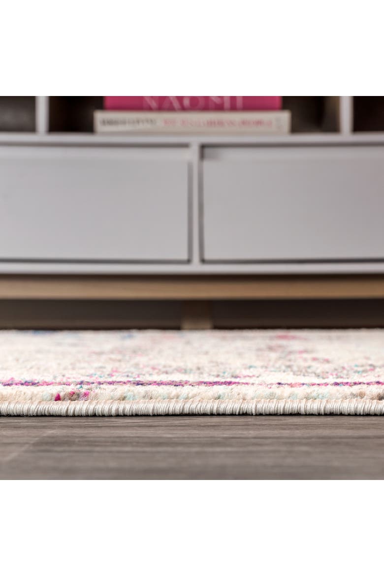 Contemporary POP Modern Abstract Brushstroke Area Rug, Alternate, color, Cream/Pink