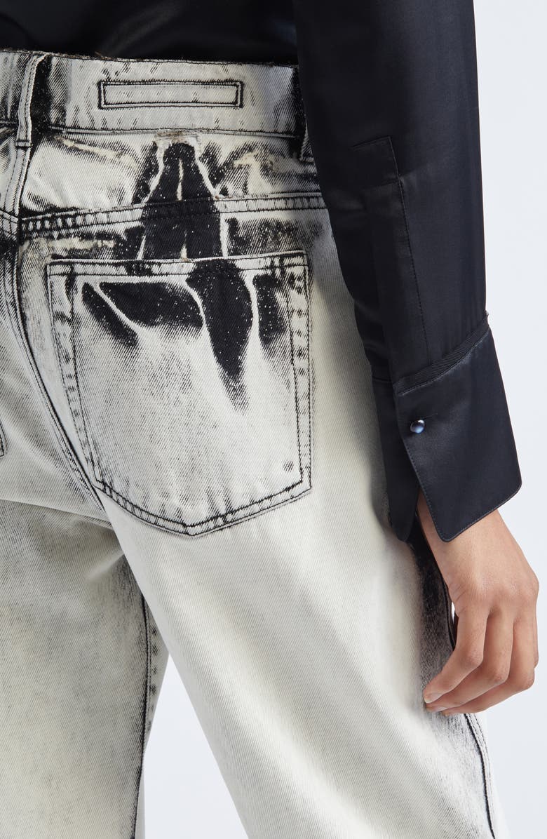 Proenza Schouler Ryman Two-Tone Jeans, Alternate, color, Fade Out Black