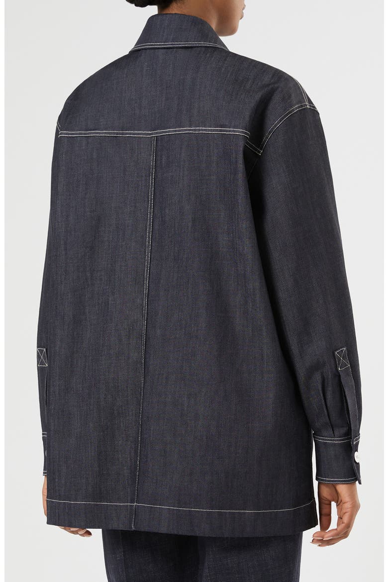 Charme Stretch Cotton Shirt Jacket, Alternate, color, NAVY