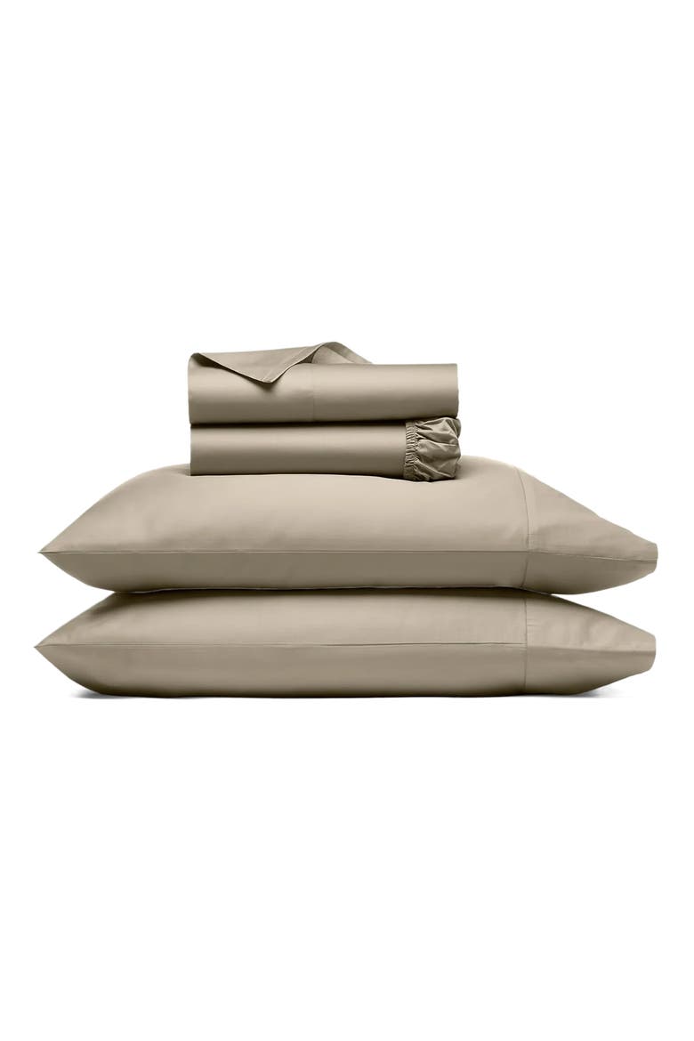 Percale Hemmed Sheet Set, Main, color, OAK