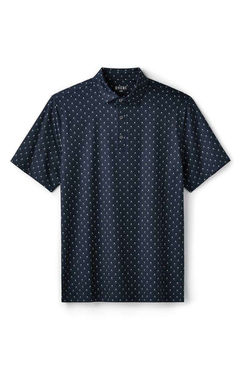 Rhone Drive Time Performance Polo, Alternate, color, True Navy/ White Club Print
