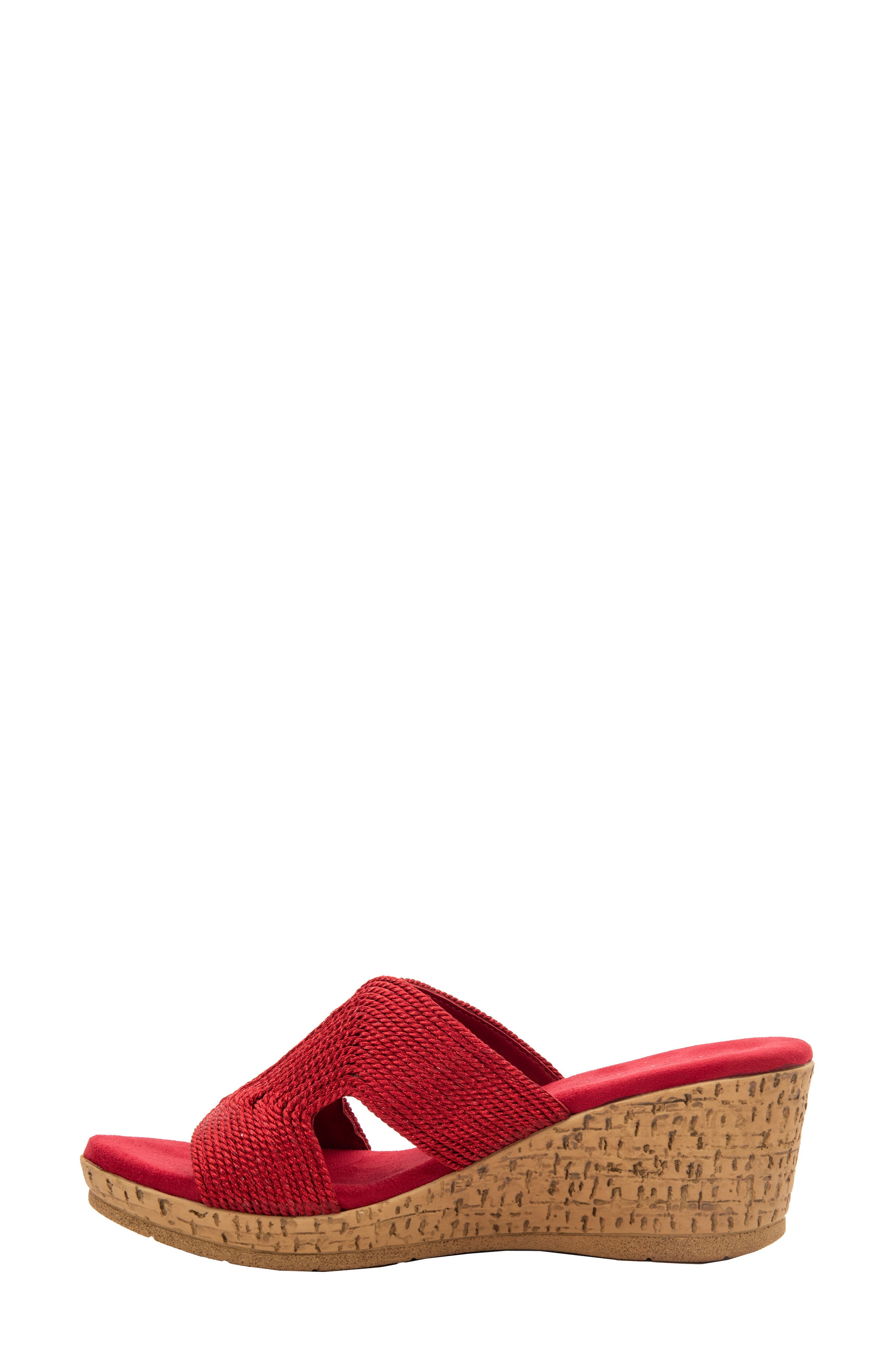 Vibe Wedge Slide Sandal, Alternate, color, RED