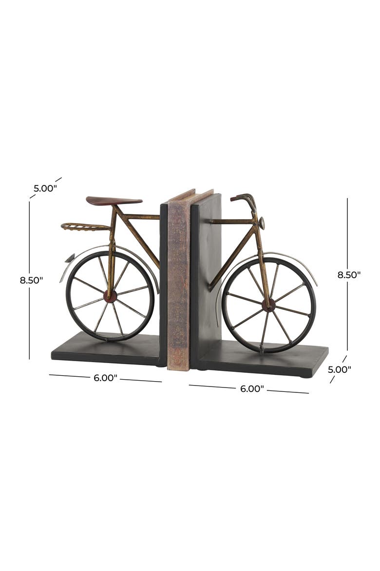 Set of 2 Bike Bookends, Alternate, color, METAL