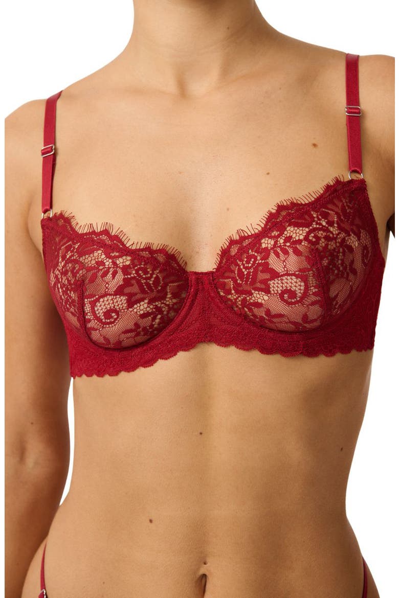 Maverick Lace Underwire Bra, Alternate, color, RED