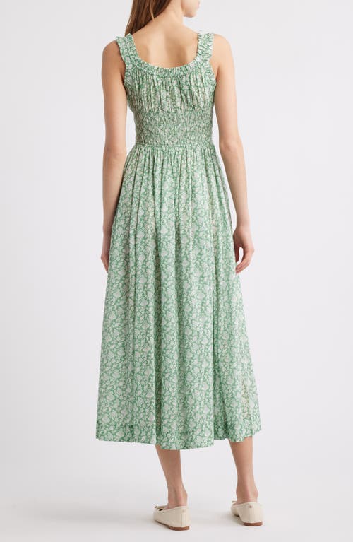 DOEN DÔEN EMMARETTA FLORAL PLEATED VOILE MAXI DRESS