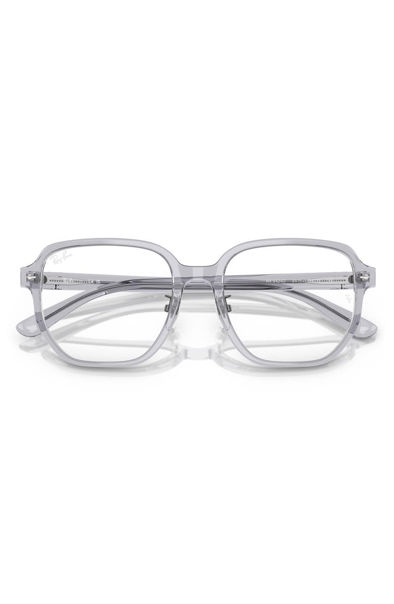 Ray-Ban 54mm Irregular Optical Glasses, Alternate, color, Transparent Grey