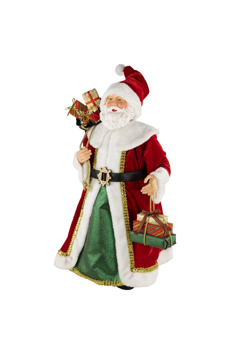 Northlight Nordic Style Santa Claus with Gifts Christmas Figure - 24", Alternate, color, Red