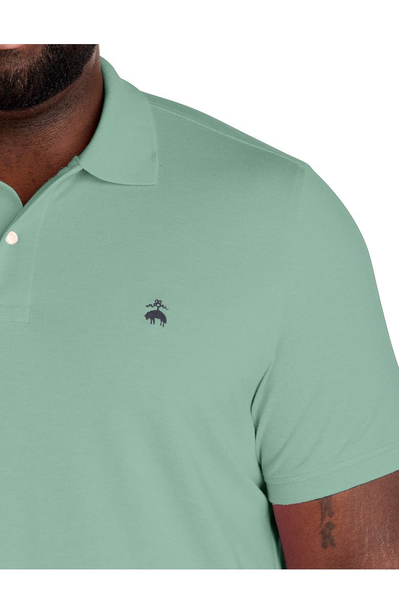 Brooks Brothers Big & Tall  Piqué Stretch Polo Shirt, Alternate, color, Malachite Green