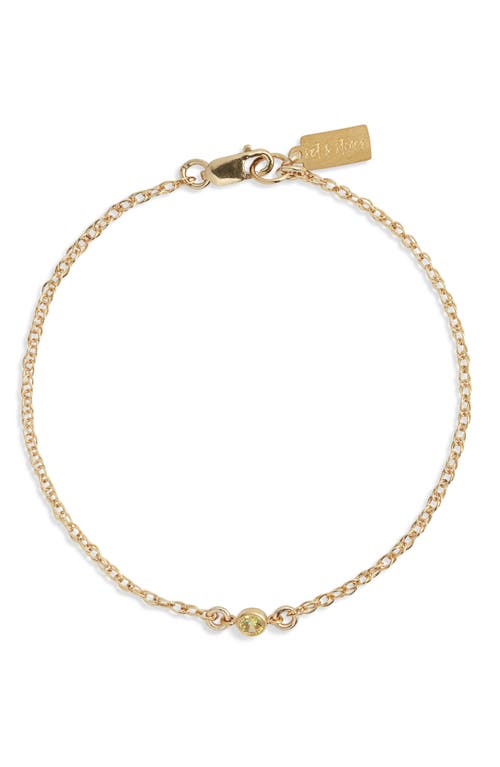 Set & Stones Cubic Zirconia Birthstone Pendant Bracelet In Gold
