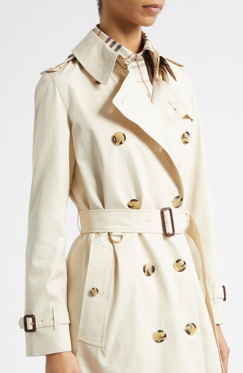 Burberry Kensington Double Breasted Trench Coat, Alternate, color, Clam Beige