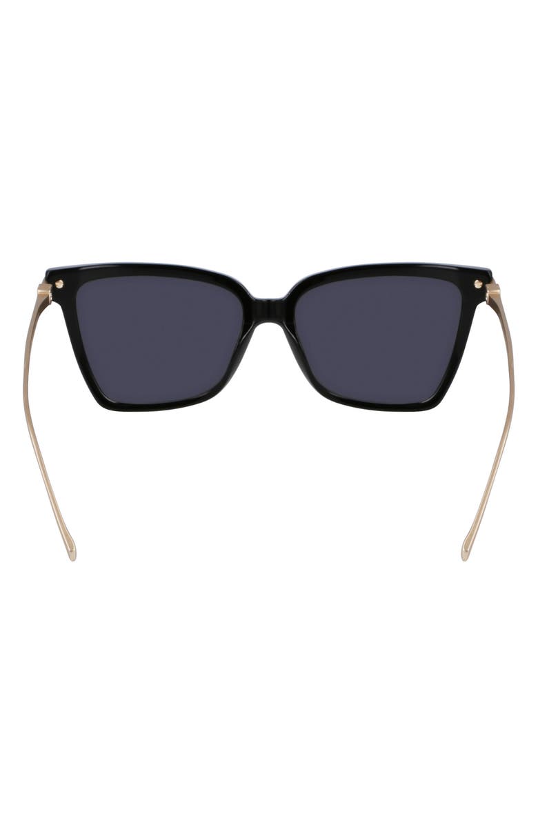 FERRAGAMO Gancini 56mm Butterfly Sunglasses, Alternate, color, Black