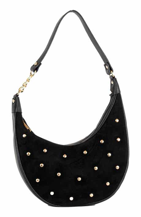Studded Suede Shoulder Bag
