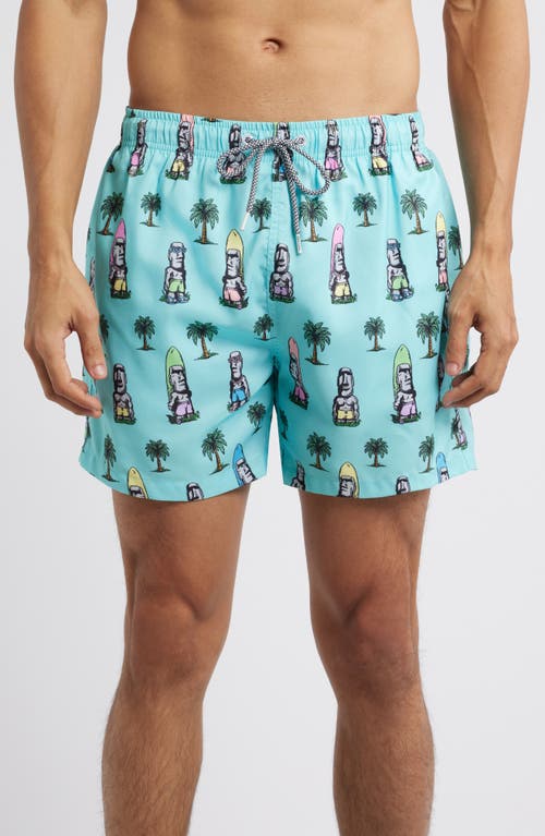 Boardies Island Elders Mid Length Swim Trunks In Blue