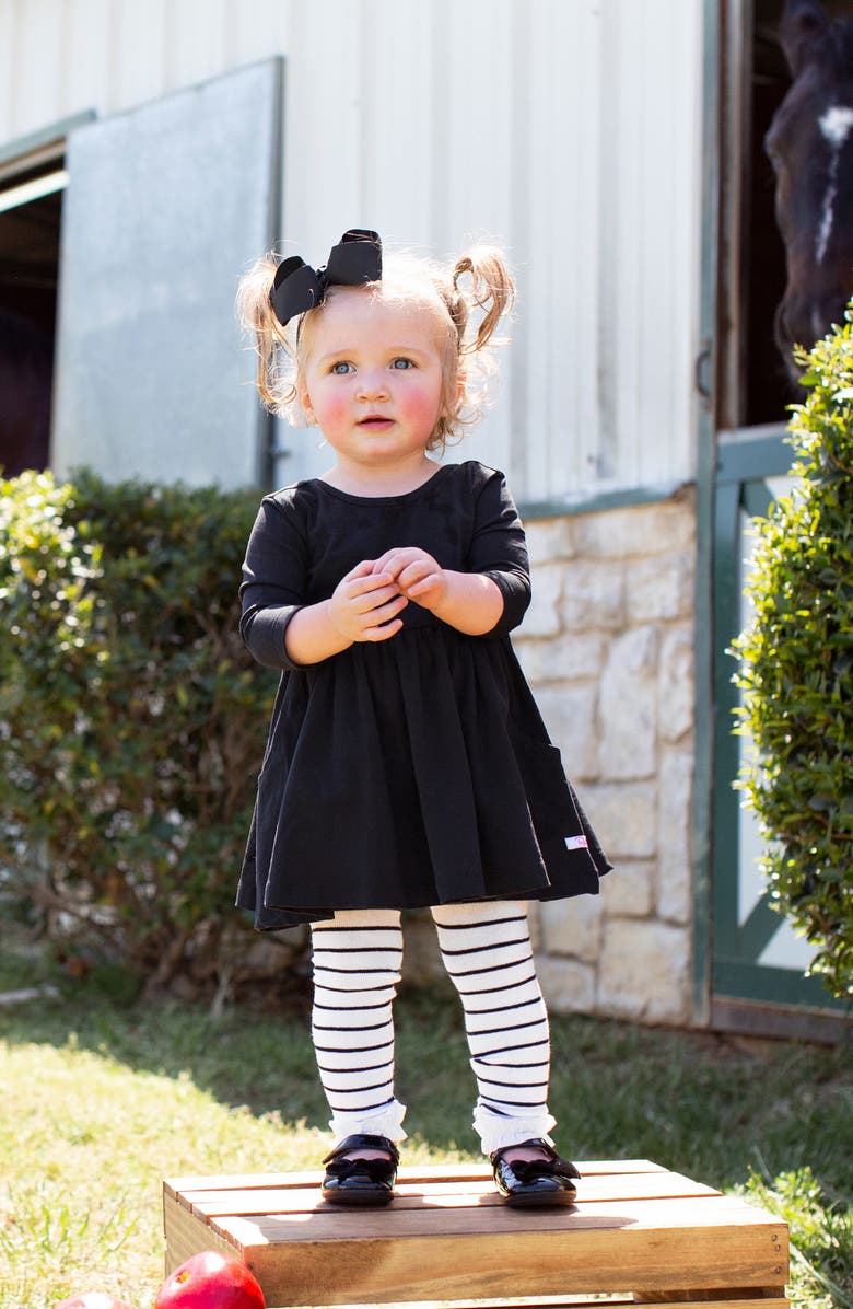 RuffleButts Twirl Dress & Stripe Tights, Alternate, color,