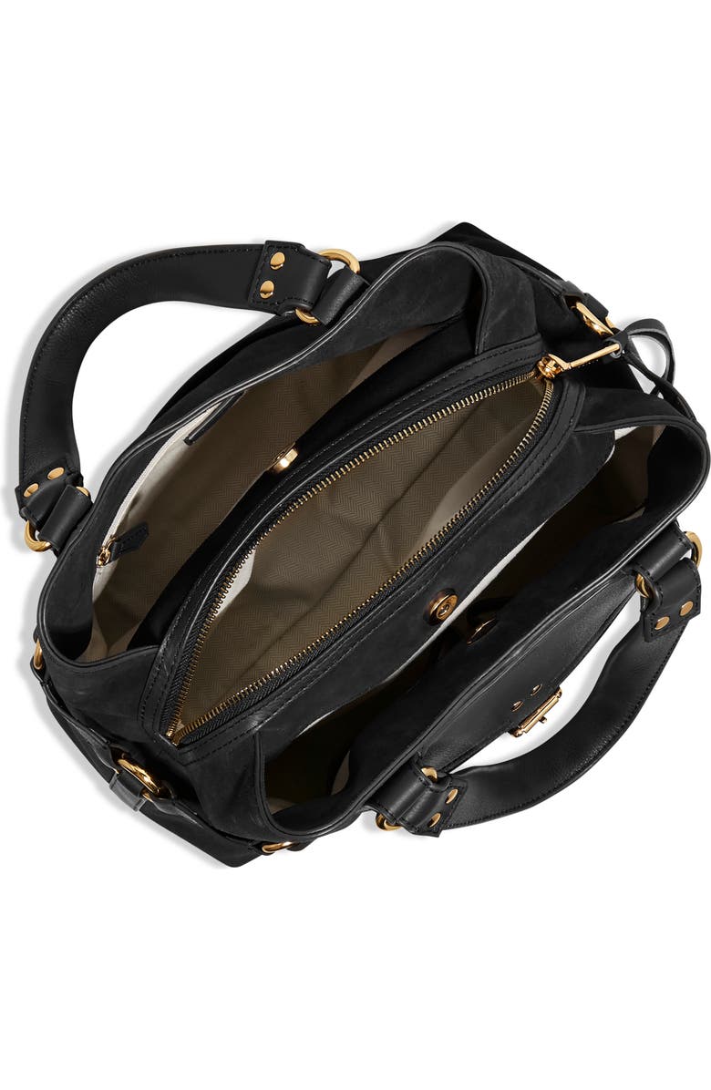 AIMEE Dash Large Satchel, Alternate, color, Black Suede