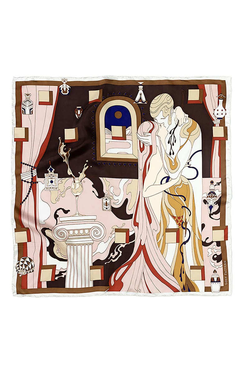 Lost Pattern The Kiss Silk Bandana, Alternate, color, 