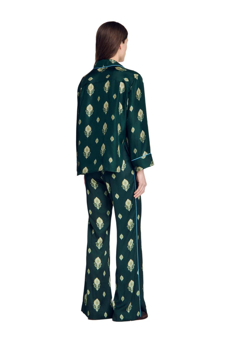 Paisley print pyjama shirt, Alternate, color, Green