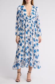AREA STARS Floral Long Sleeve Maxi Dress