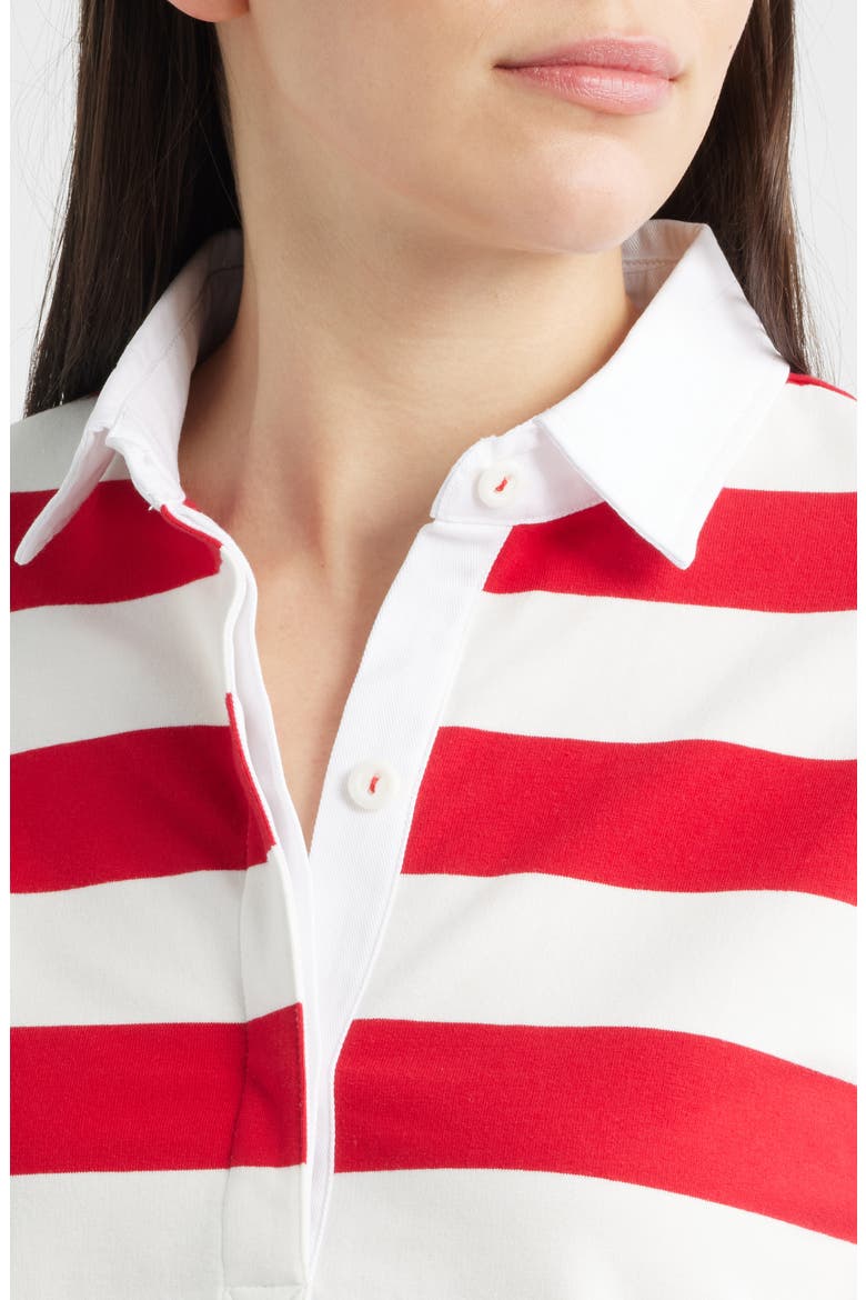 Rugby Stripe Cotton Sweatshirt, Alternate, color, CHERRY RED STRIPE