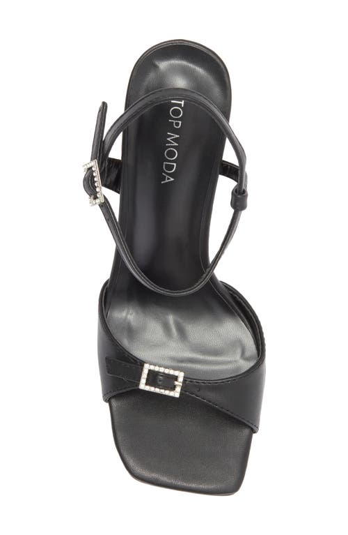Top Guy Shoes Celeste Block Heel Sandal In Black Pu