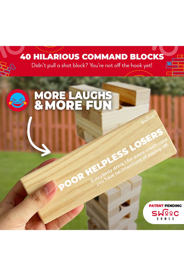 Giant Tower Party Game with Hidden Shots, Alternate, color, Beige