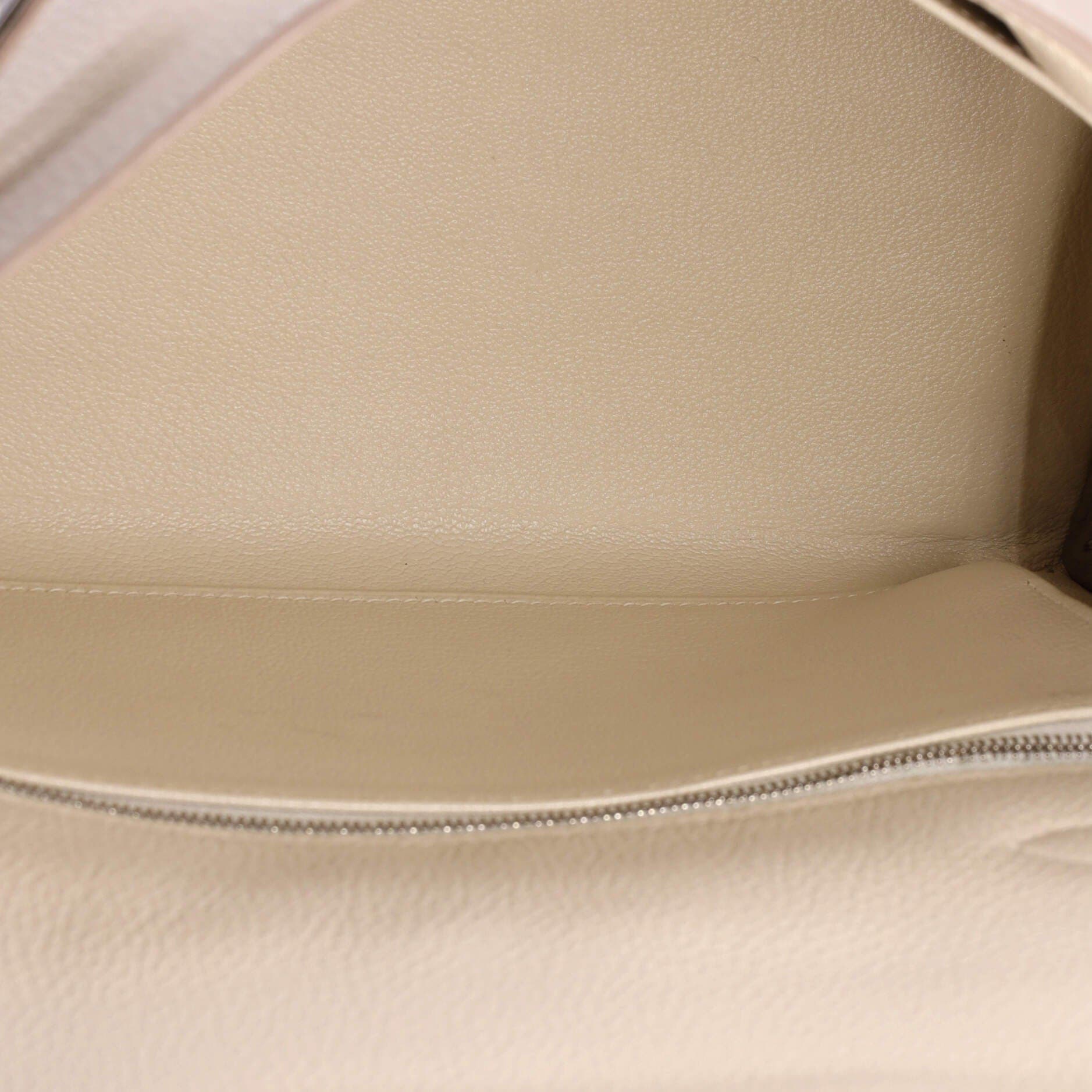 Pre-Owned Hermes Kelly Handbag Light Togo with Palladium Hardware 28, Alternate, color, Craie