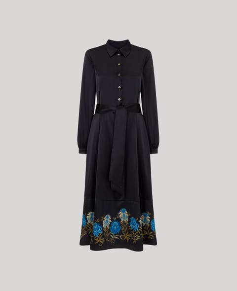 Juliette Floral Silk Shirt Dress