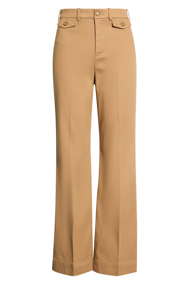 Button Pocket High Waist Flare Leg Pants, Main, color, SIENNA