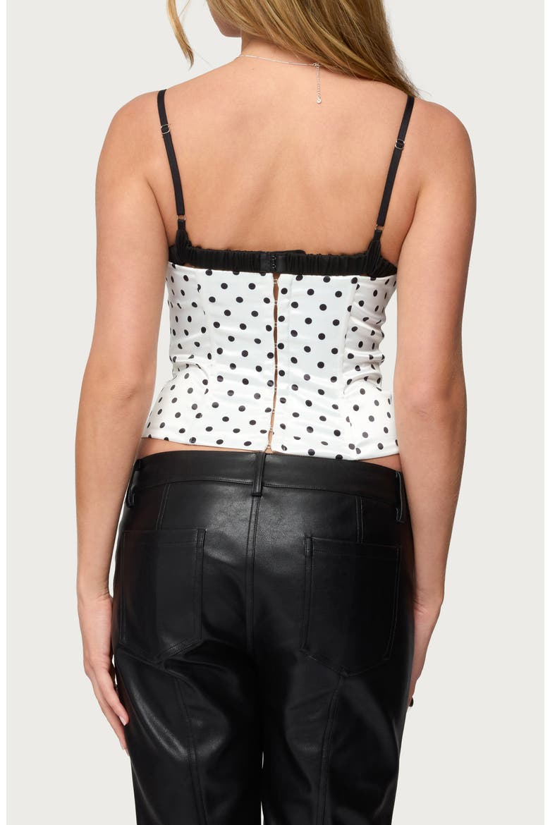 Polka Dot Layered Lace Trim Camisole, Alternate, color, WHITE-AND-BLACK