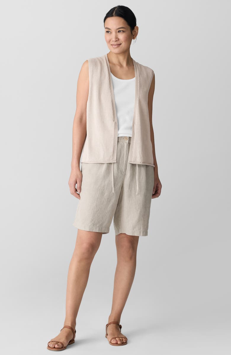 Eileen Fisher Tie Front Sweater Vest, Alternate, color, Undyed Natural