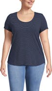 Lands' End Plus Size Short Sleeve Lightweight Jersey Scoop Neck T-shirt