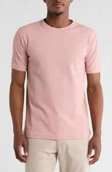 DENIM AND FLOWER Solid Textured Crewneck T-Shirt