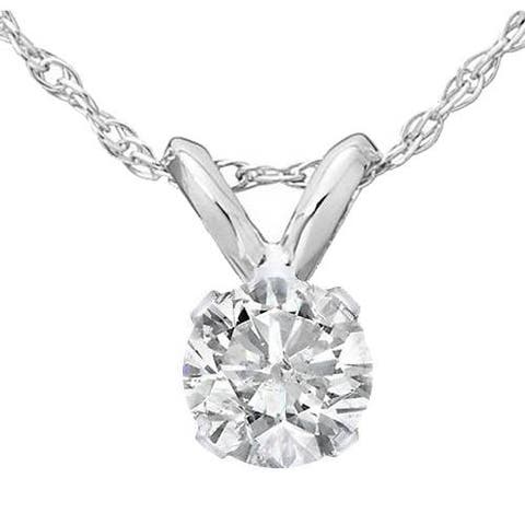 1/2Ct Diamond Solitaire Pendant Necklace 14k Or Gold Lab Grown