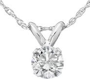 Bliss Diamond 1/2Ct Diamond Solitaire Pendant Necklace 14k Or Gold Lab Grown
