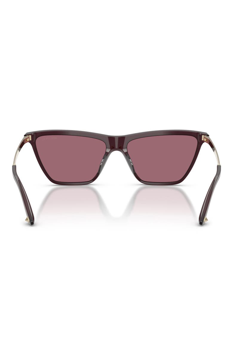 56mm Cat Eye Sunglasses, Alternate, color, OPALINE PRUNE / VIOLET
