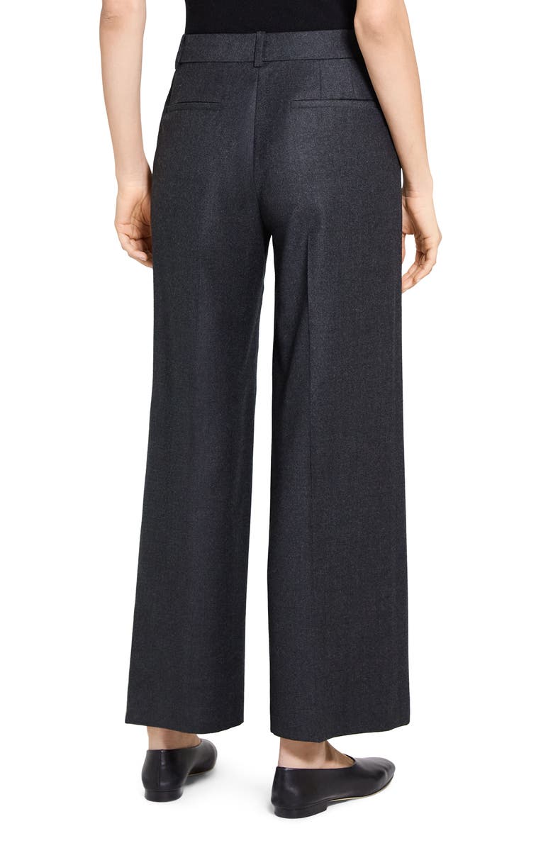Theory Sleek Flannel Straight Classic Pants, Alternate, color, New Charcoal Melange