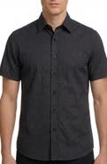 Report Collection Geo Print Short Sleeve Stretch Button-Up Shirt