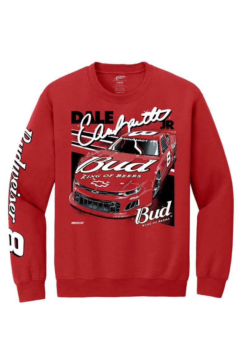Men's JR Motorsports Official Team Apparel Red Dale Earnhardt Jr. Budweiser Car Pullover Sweatshirt, Alternate, color, Red