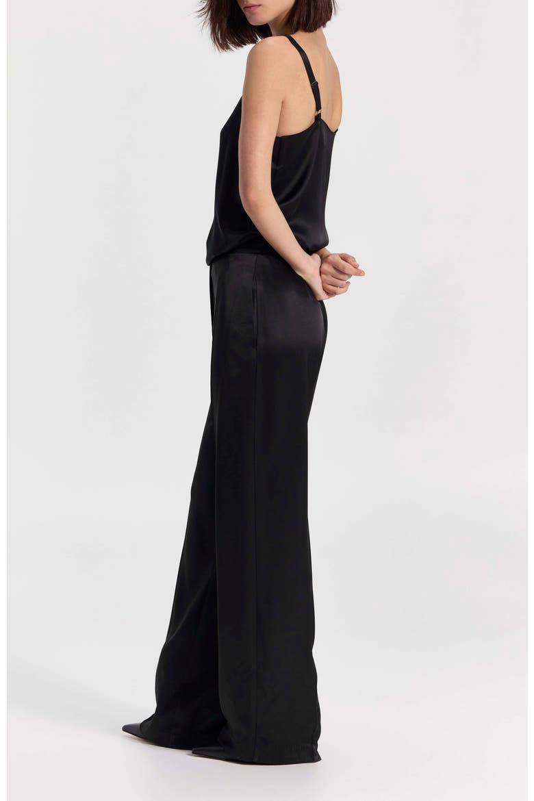 Wide-Leg Satin Pants, Alternate, color, Black